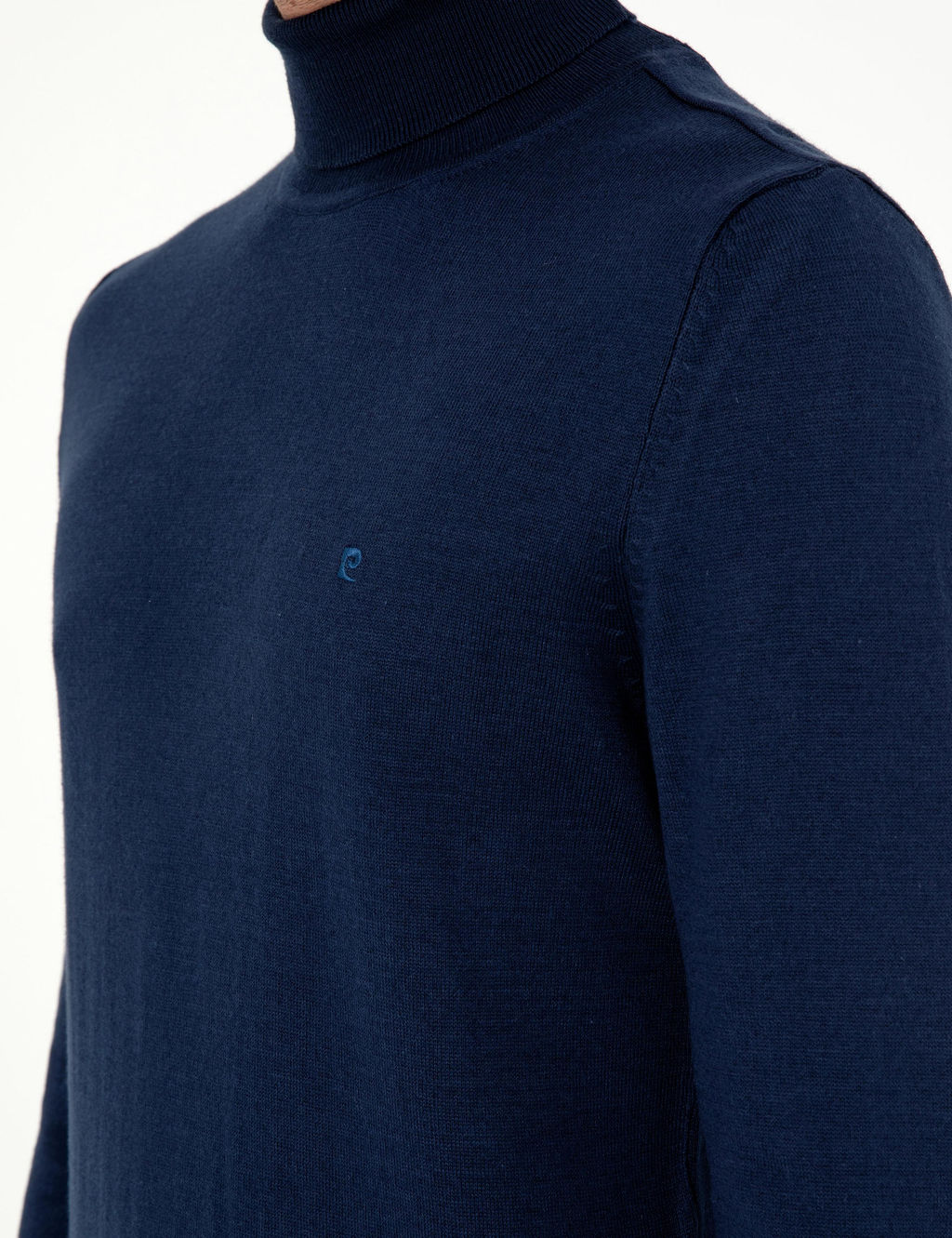 A__k Lacivert Slim Fit Bal_k__ Yaka Basic Triko Kazak - Pierre cardin фото 7