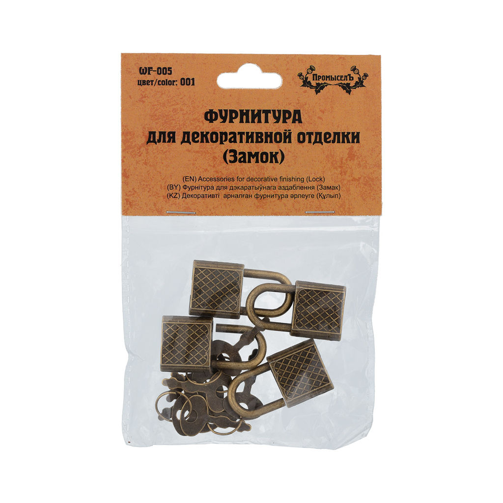 Промысел WF-005 Фурнитура для декоративной отделки замок 2.9х2.7 см 1 х №01 бронза - Pebeo фото 3