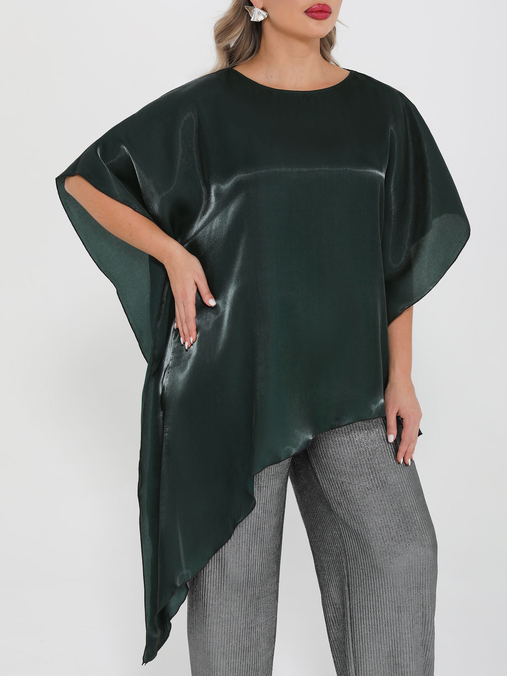 Блузка-накидка 0447-1с темно-зеленый