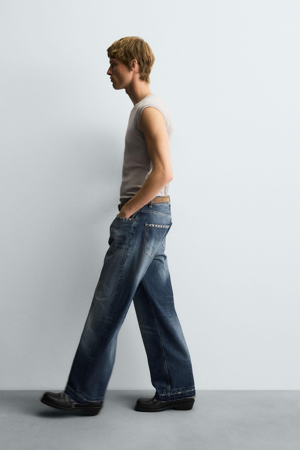 STUDDED LOOSE FIT JEANS - Zara фото 6