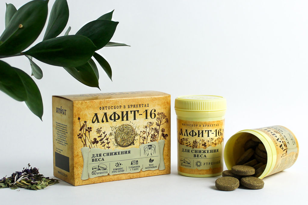 Алфит-16 Для снижения веса БАД в брикетах Алфит 1198