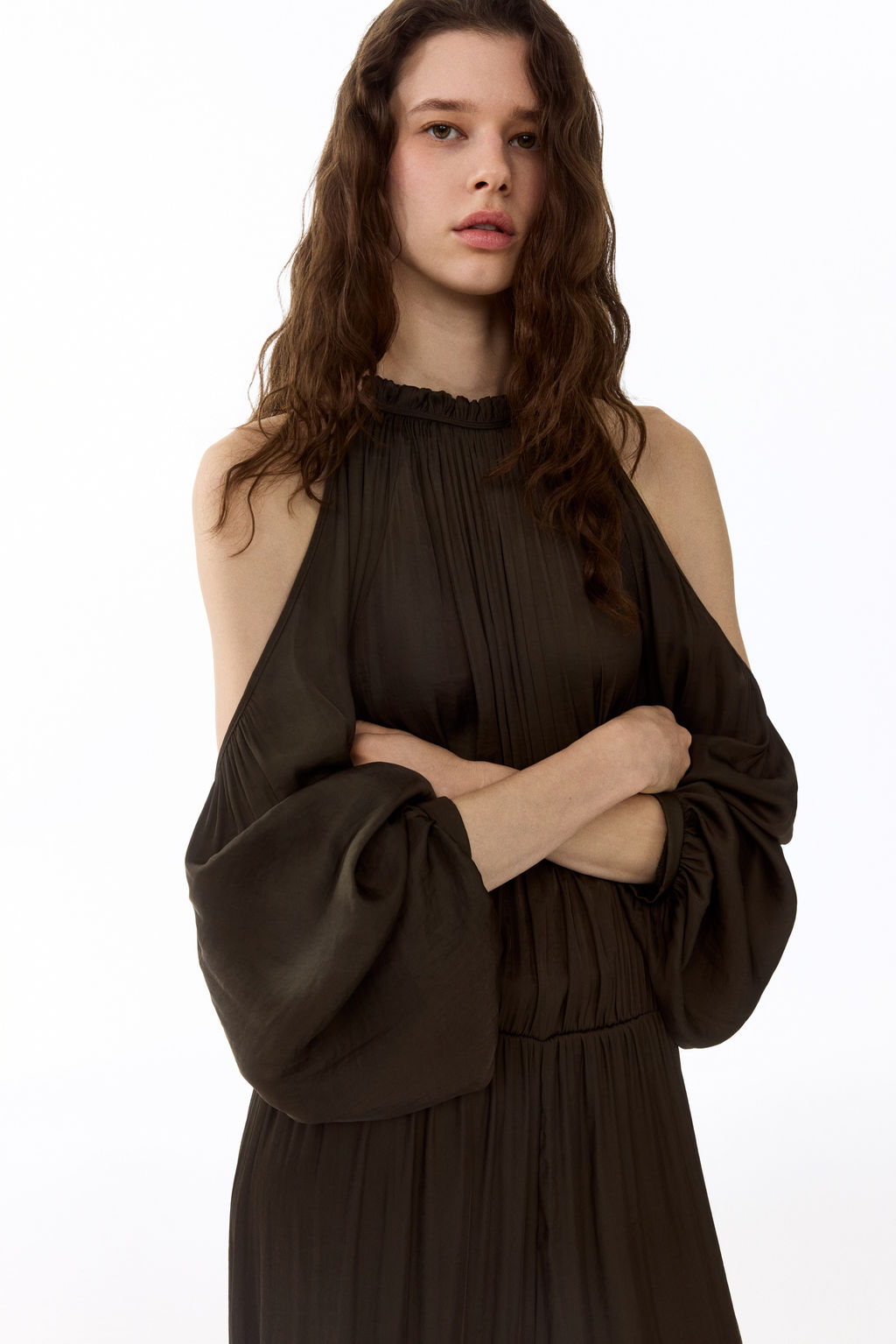 Cold-shoulder satin jumpsuit - H&m фото 4