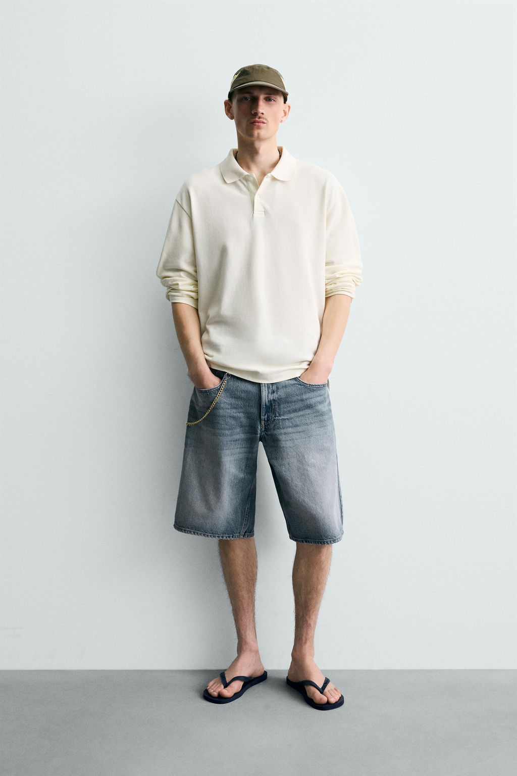 BERMUDA DENIM BAGGY FIT / Azul medio