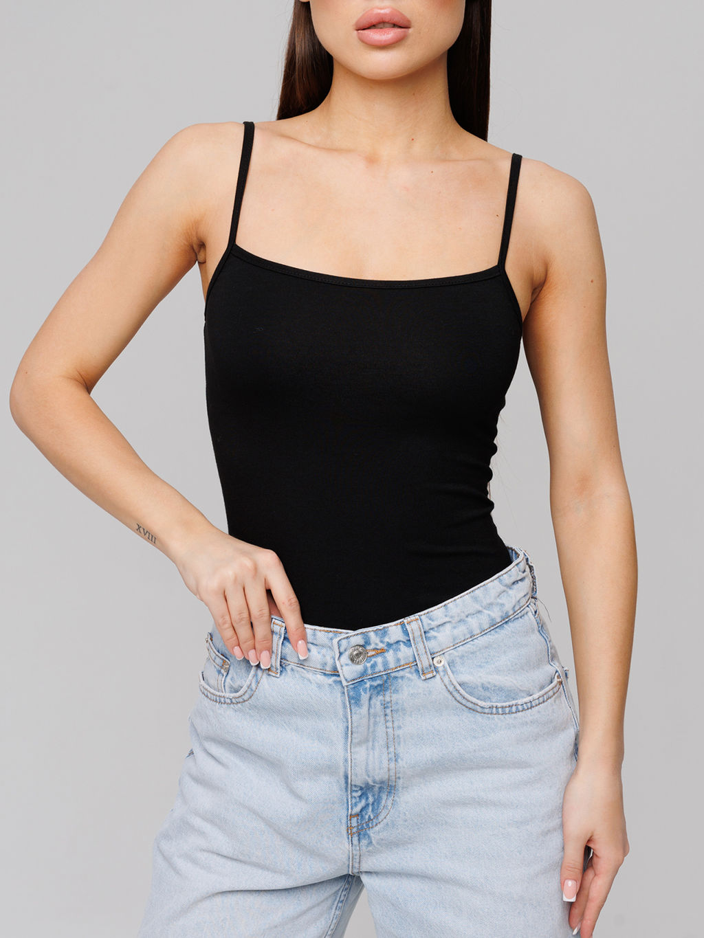 Женская майка на бретелях Lingeamo черная ЛТ-07 (7)  фото 2