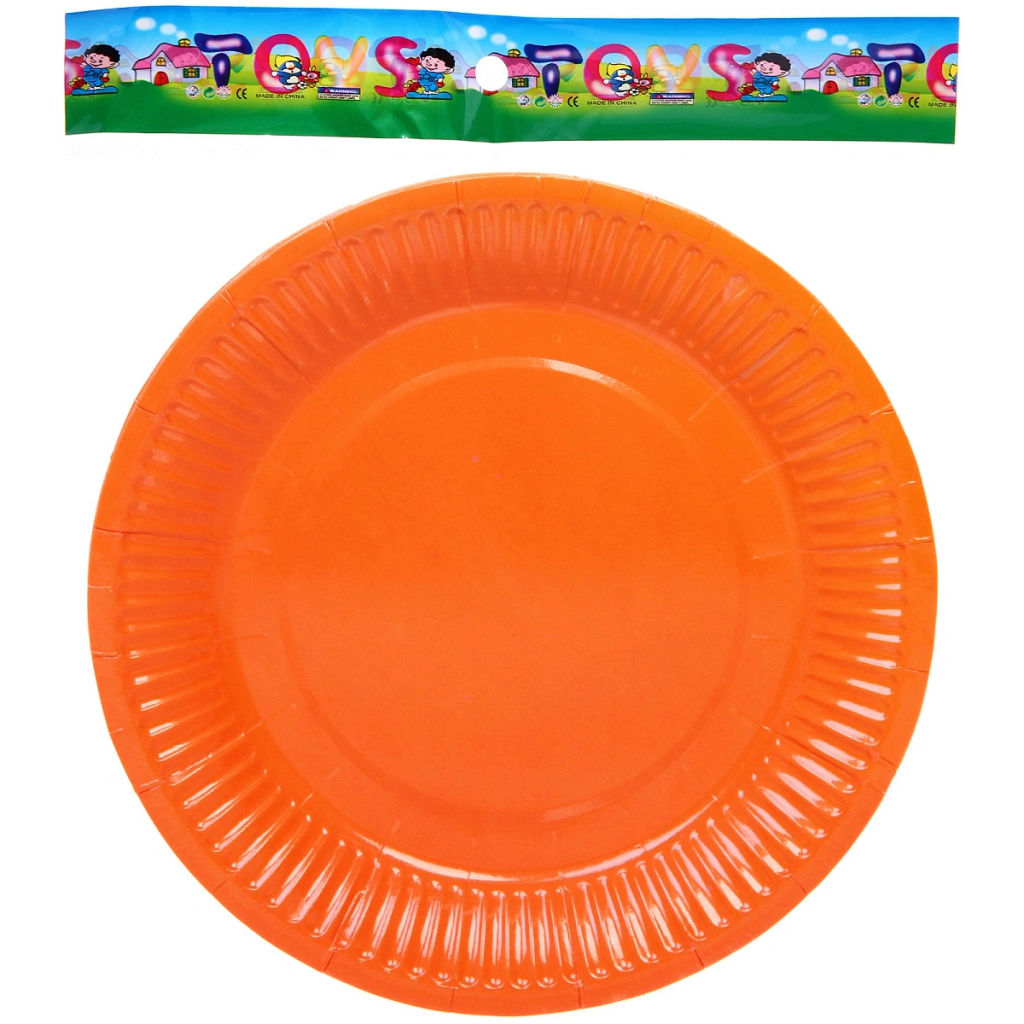 Цена за 6 шт. Тарелка бумажная 18 см в наборе 10 шт "Оранжевый"