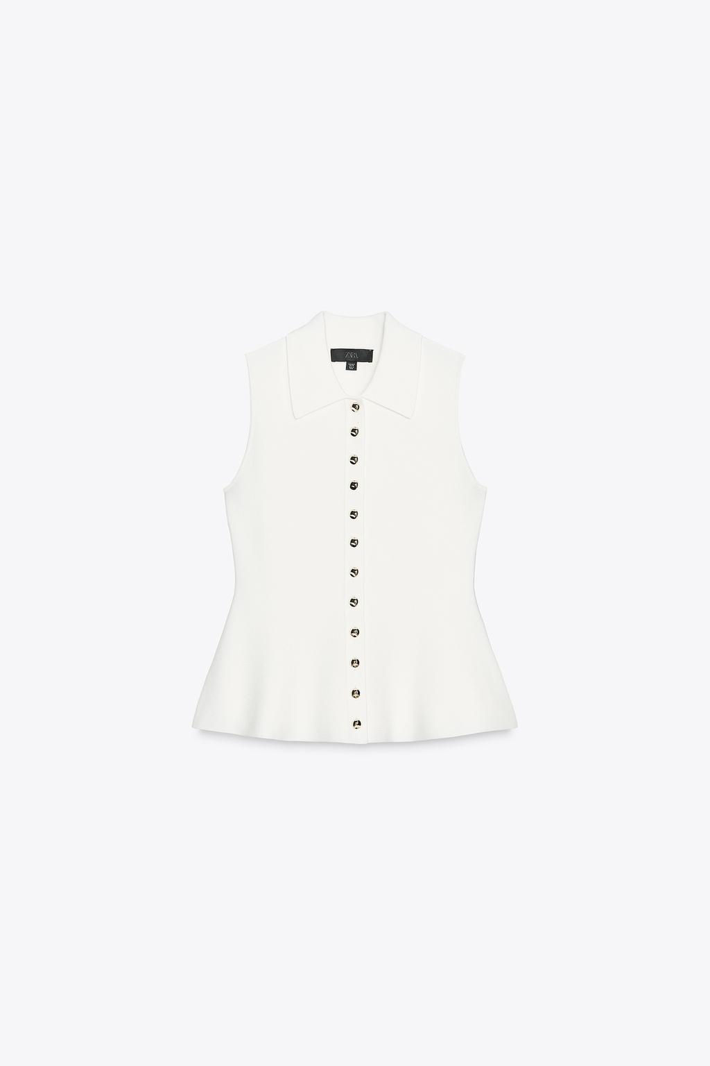 PEPLUM KNIT WAISTCOAT TOP - Zara фото 5