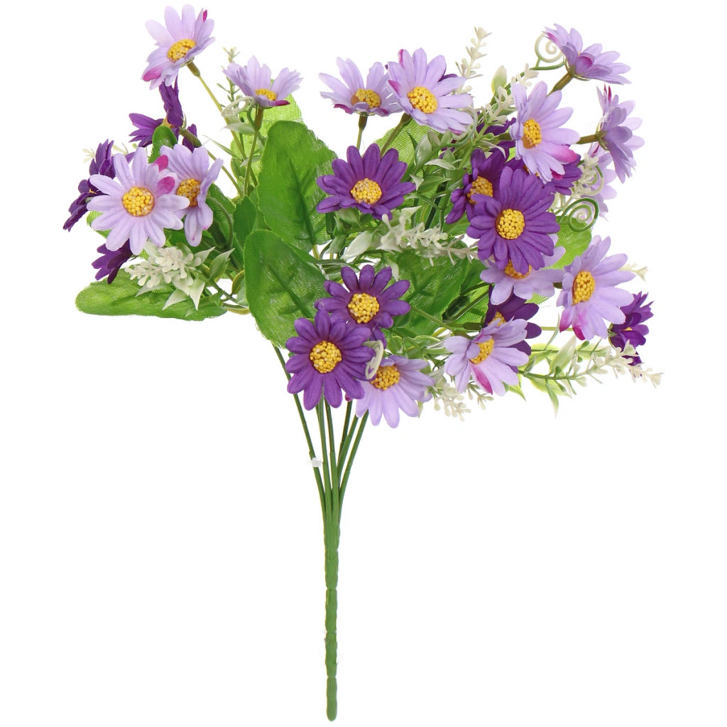 Цена за 2 шт. Искусственные цветы "Ромашки" 29см 28 цветков сиреневые