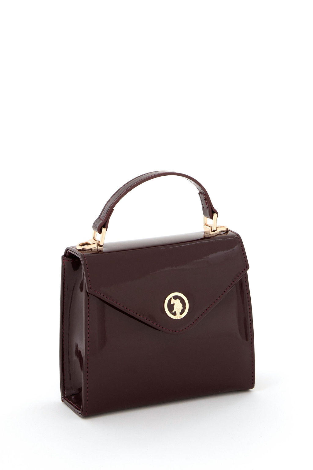 Женская бордово-красная сумка из лакированной кожи - U.s. polo assn фото 4