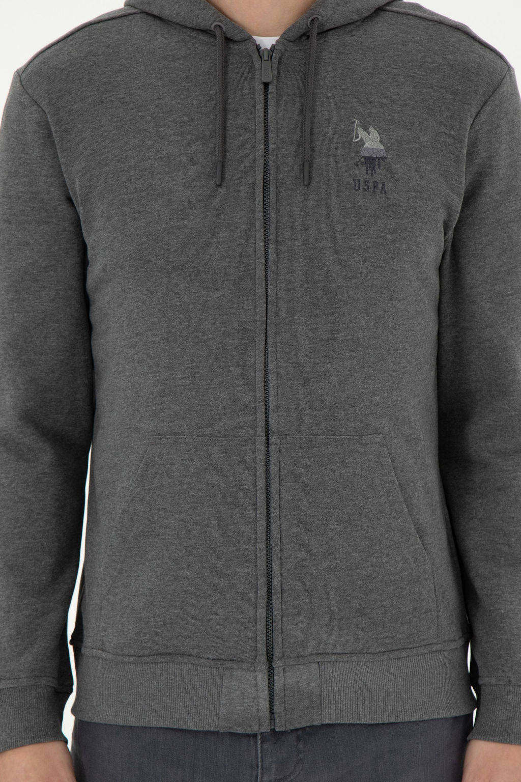 Мужской вязаный кардиган антрацитового меланжа Неожиданная скидка в корзине - U.s. polo assn фото 6