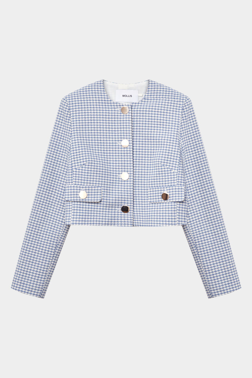 Жакет укороченный из твида с клапанами - Mollis фото 5