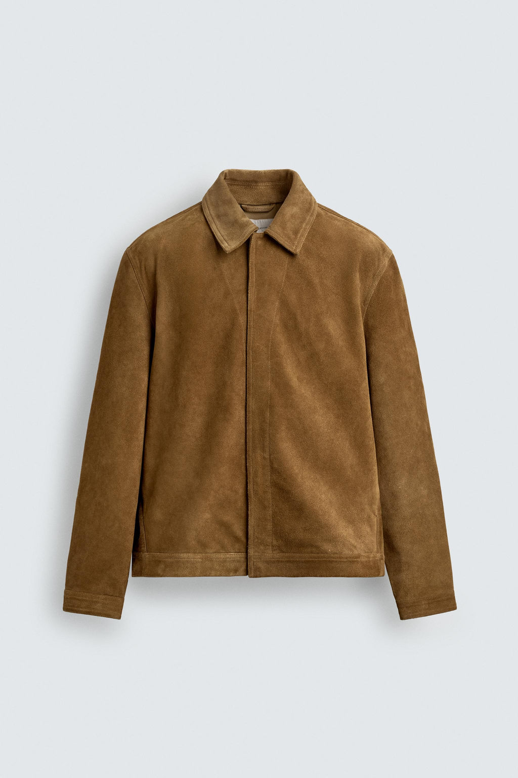 SOBRECAMISA REGULAR FIT PIEL ANTE / Tabaco - Zara фото 7