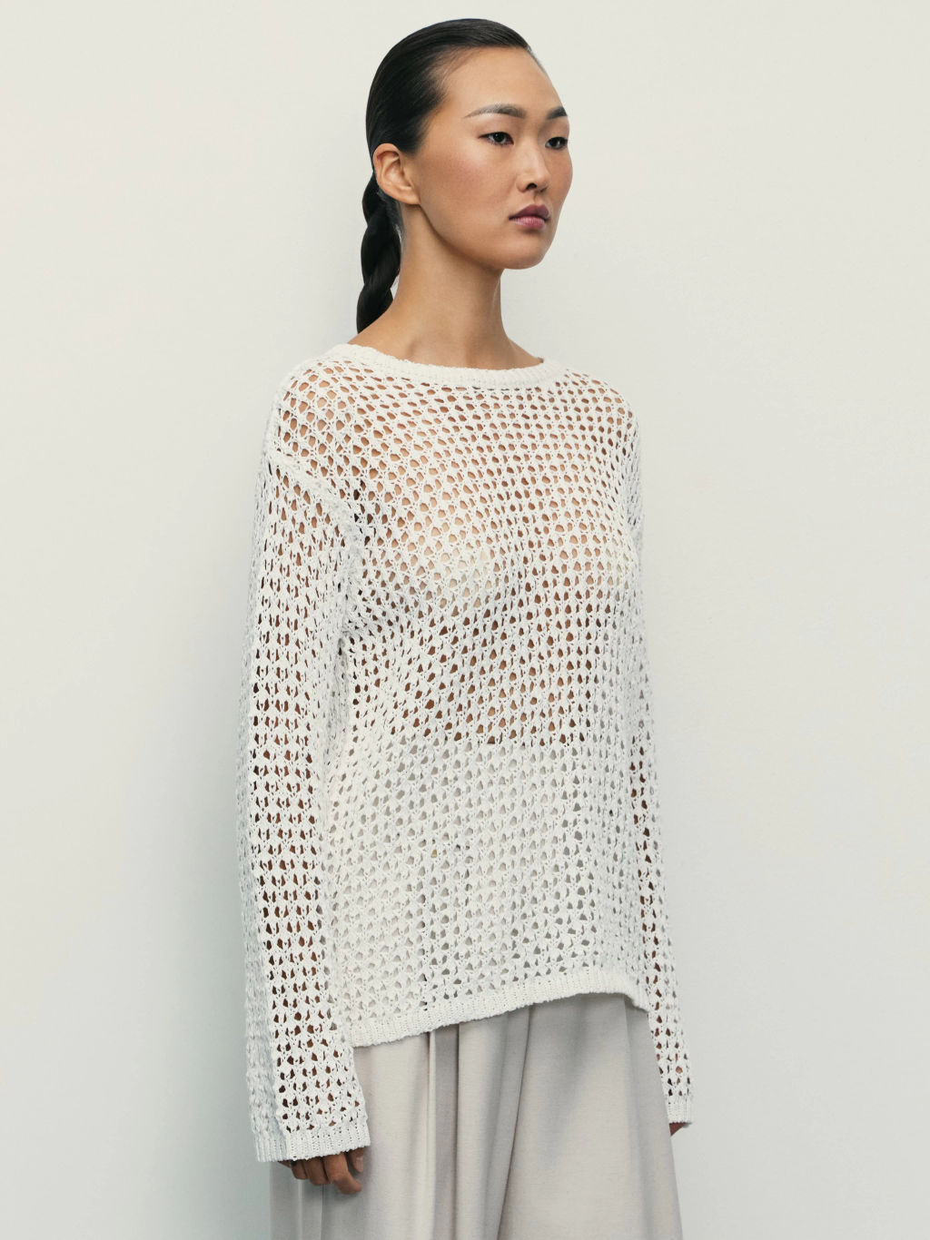 Свободный джемпер из хлопка / Zarina фото 4