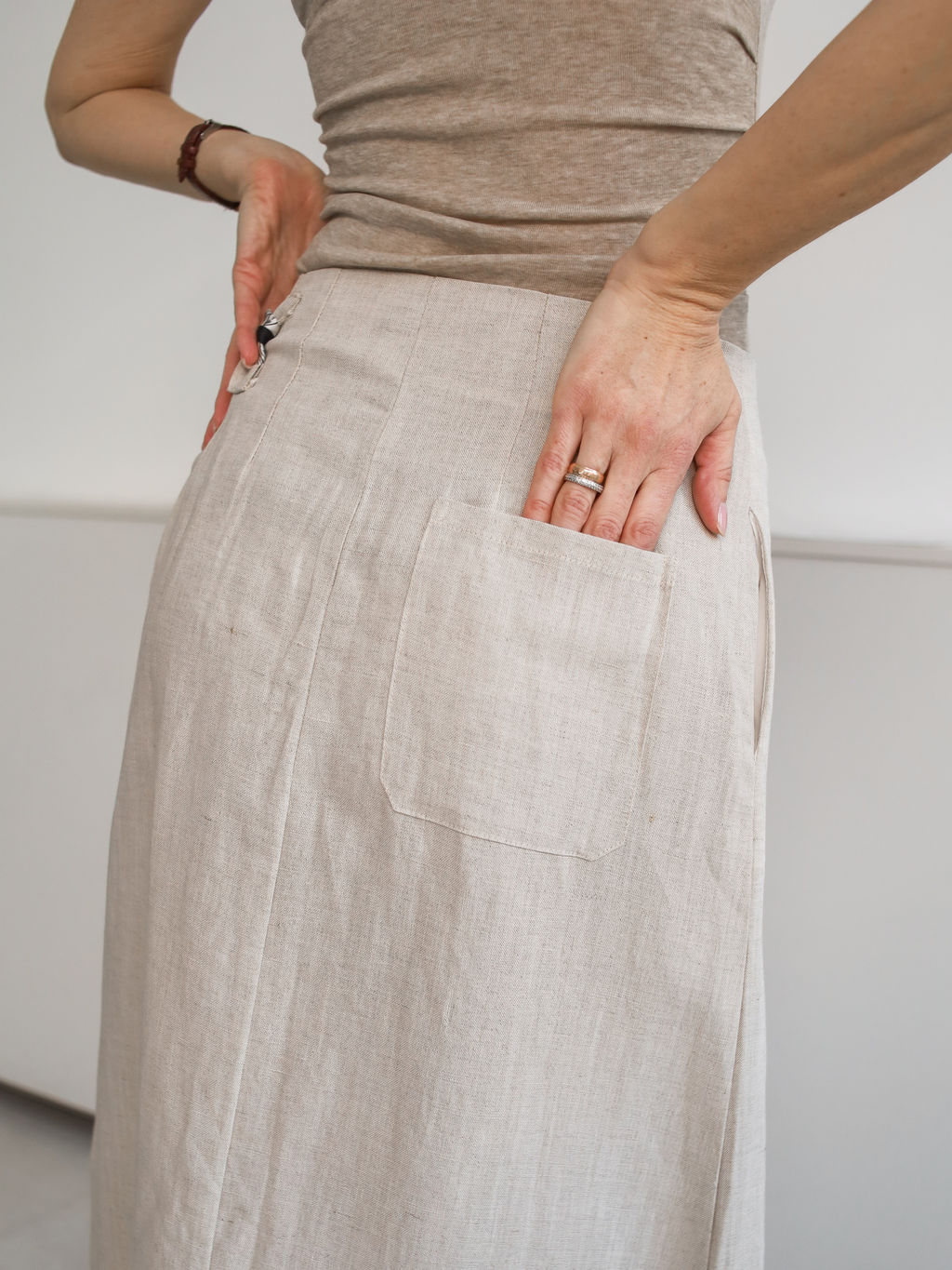 Юбка женская Linen, беж - Inzibe фото 8
