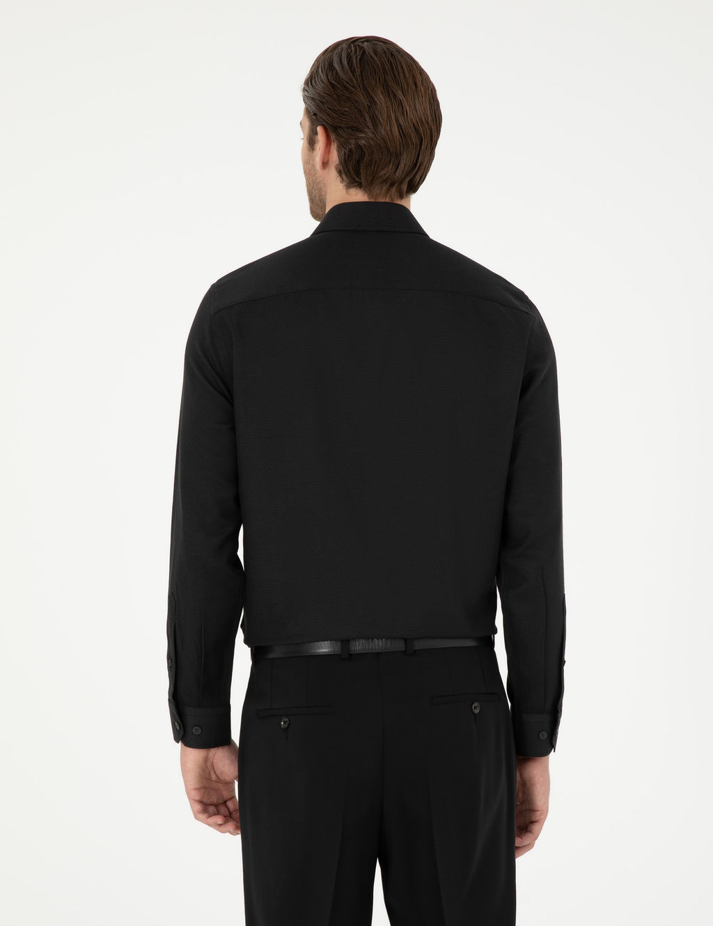 Siyah Slim Fit Arm_rl_ Uzun Kollu G_mlek