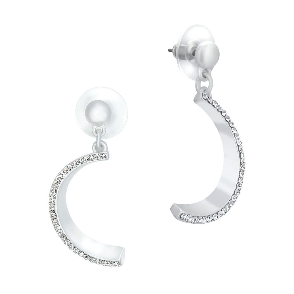 Серьги полукруглой формы со стразами - Модные истории фото 3
