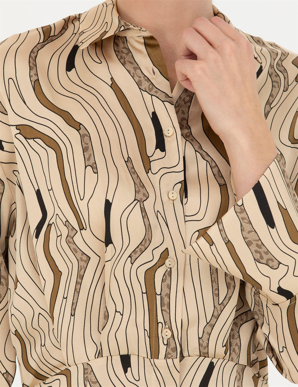 Krem Saten G_mlek Elbise - Pierre cardin фото 7