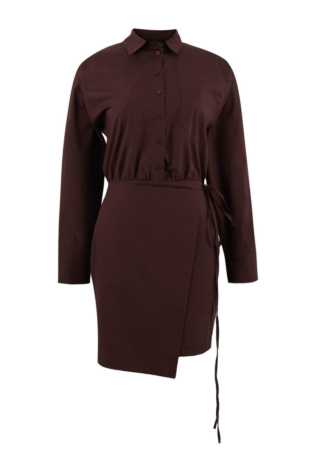 Limited Edition Kahverengi Mini Etek Detayl? Dokuma Elbise TWOSS26EL00070