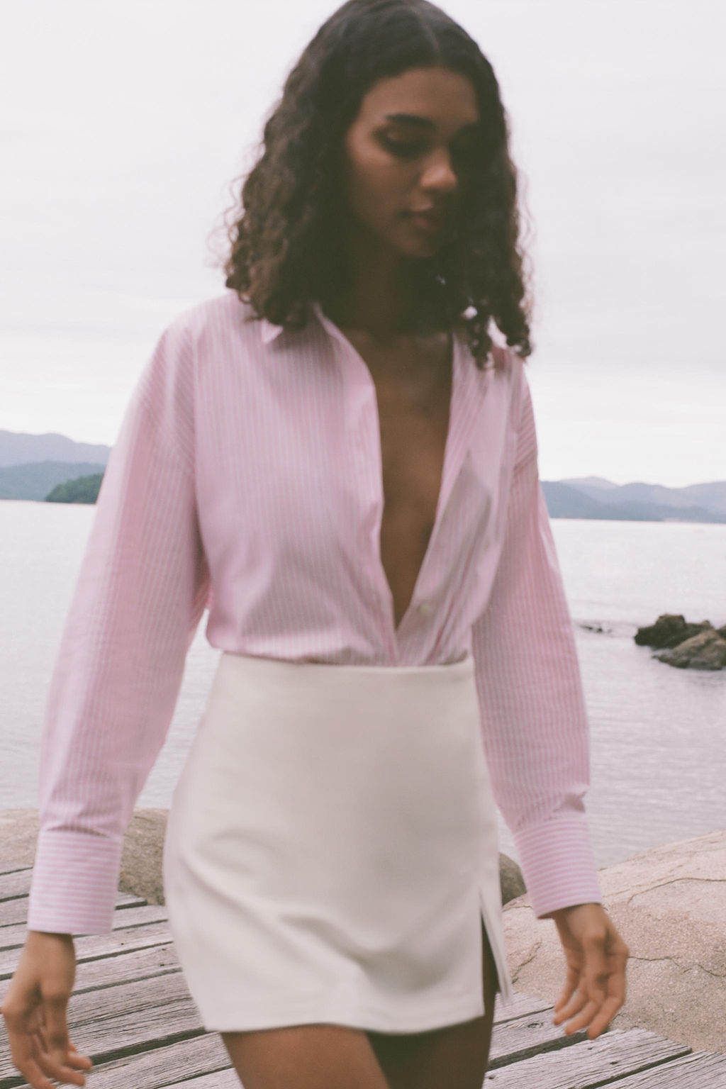 STRIPED POPLIN SHIRT WITH METALLIC THREAD - Zara фото 13