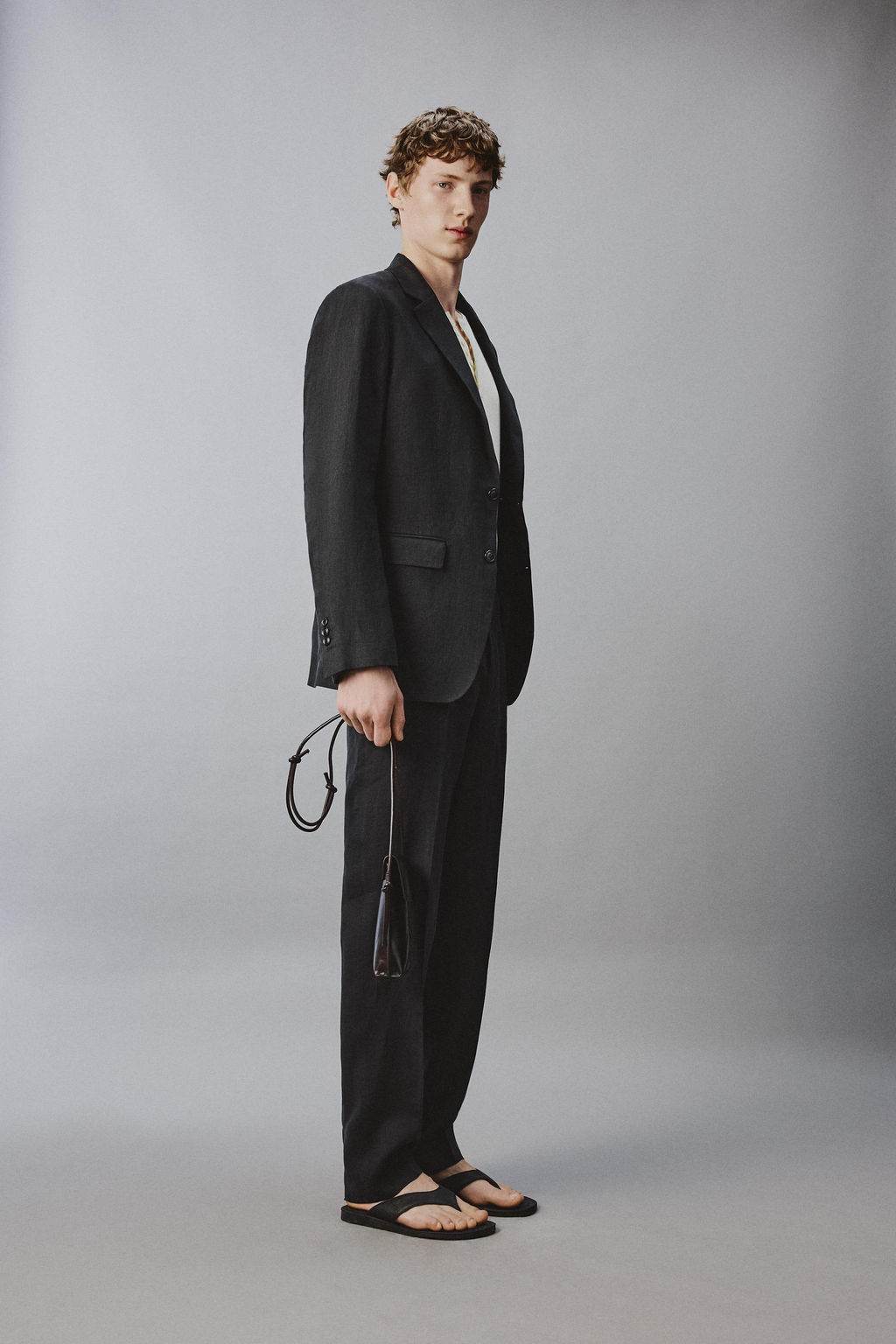 BLAZER REGULAR FIT TRAJE 100% LINO / Marino oscuro - Zara фото 4