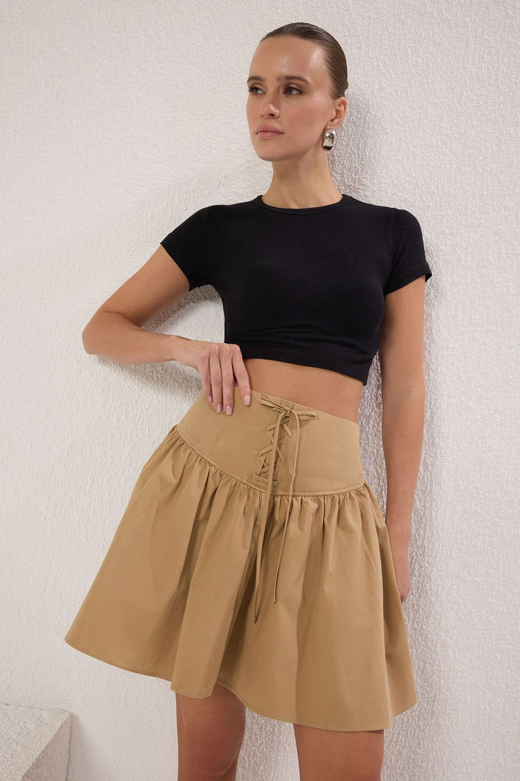 TRENDYOLMILLA Vizon Dokuma Klos Etek TWOSS25ET00121  фото 6