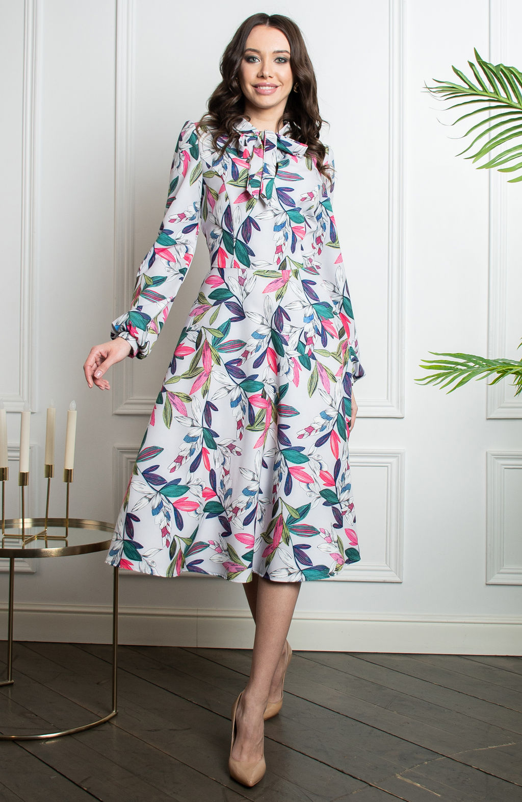 Романтичное платье светло-серый цветы - Donna saggia фото 6