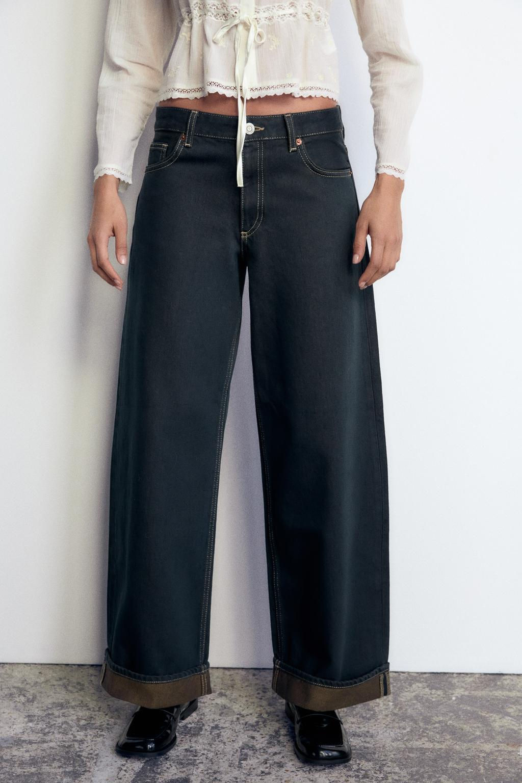 JEANS TRF RELAXED MINI FOLD UP LOW RISE - Zara фото 2