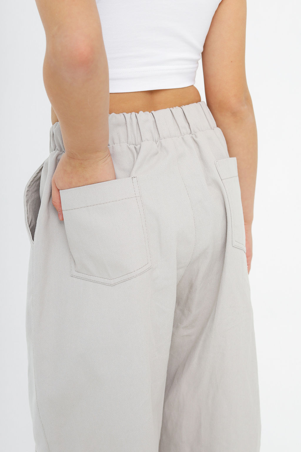 Брюки багги деним, нюд - Inzibe фото 7