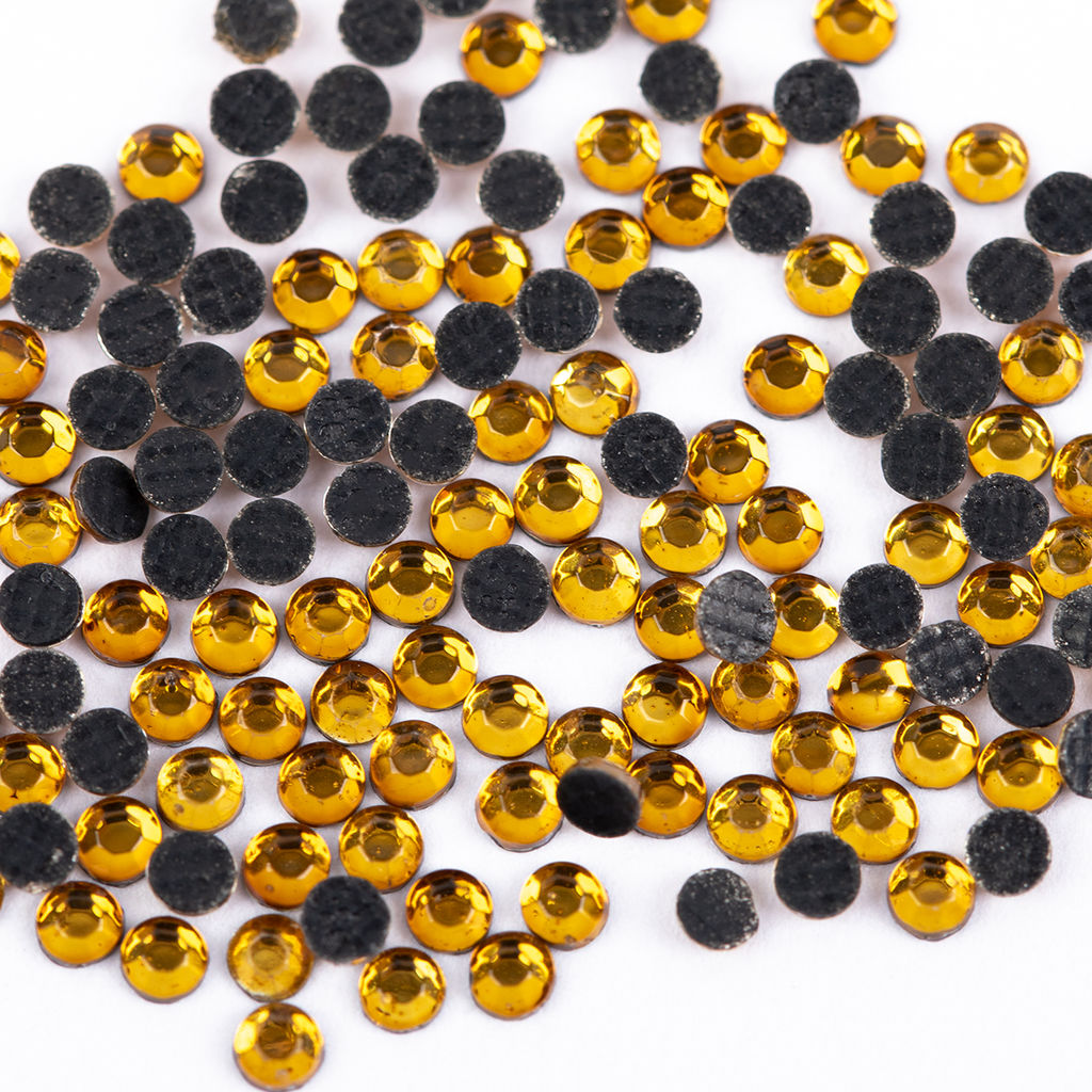 Страз клеевой Zlatka RS/144 SS06 1.9 - 2.1 мм акрил 1 x 144 шт в пакете с еврослотом 008 т.желтый (topaz)