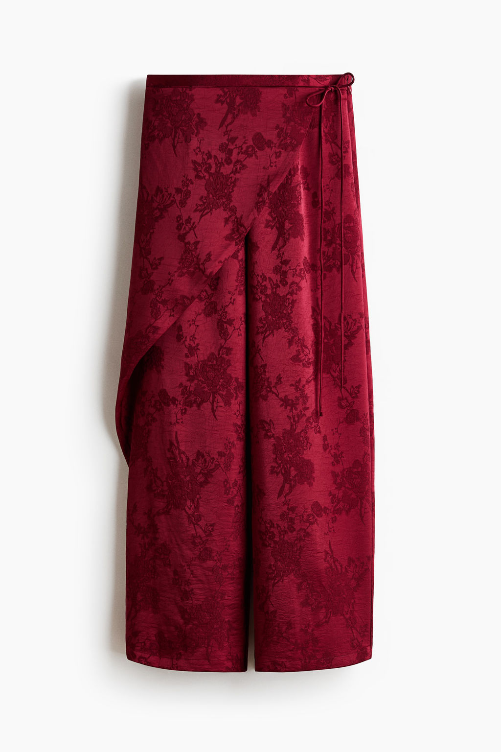 Pantal?n en tejido jacquard con detalle cruzado