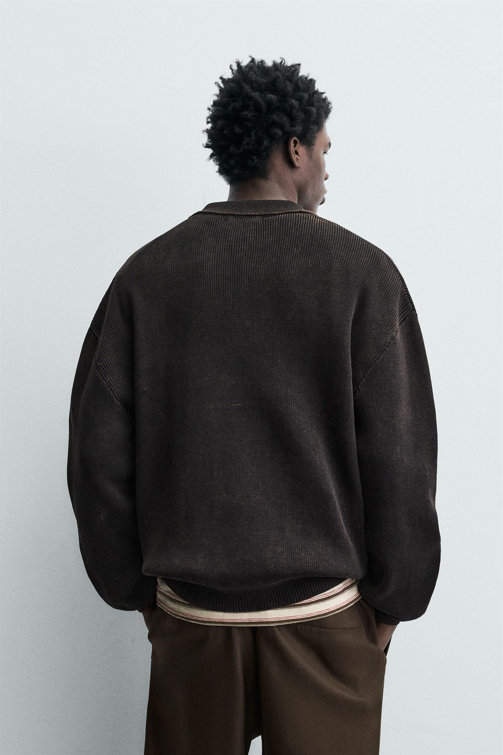 WASHED KNITTED POLO SHIRT