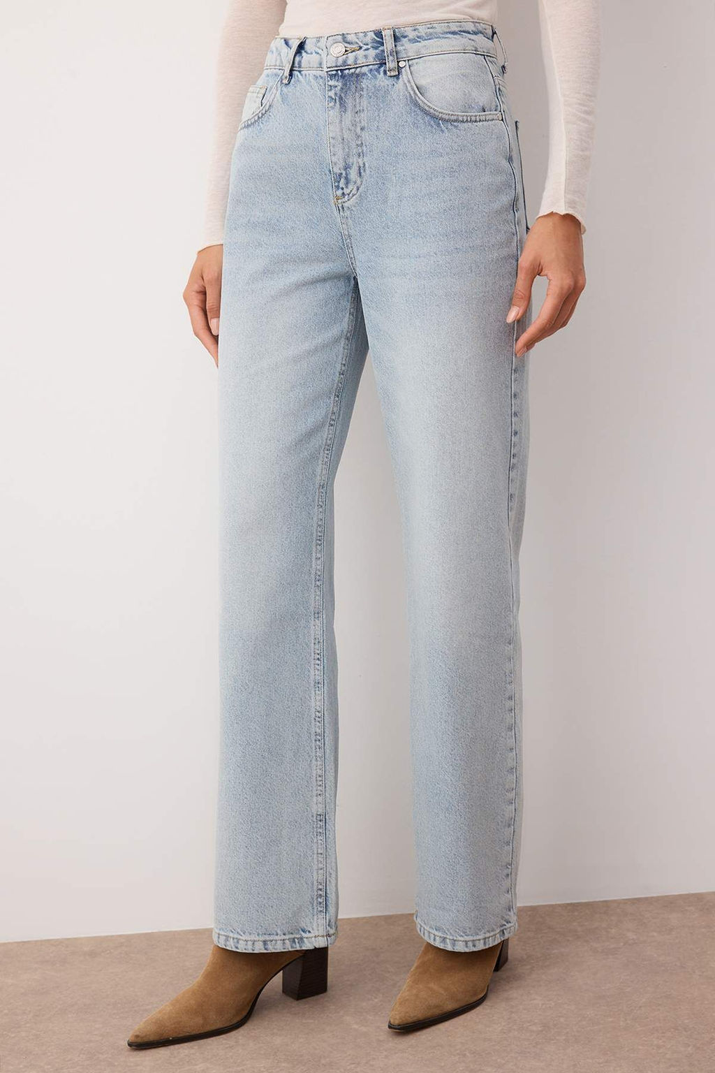 Ac?k Mavi-6001 Yuksek Bel Wide Leg Jeans TWOAW24JE00074