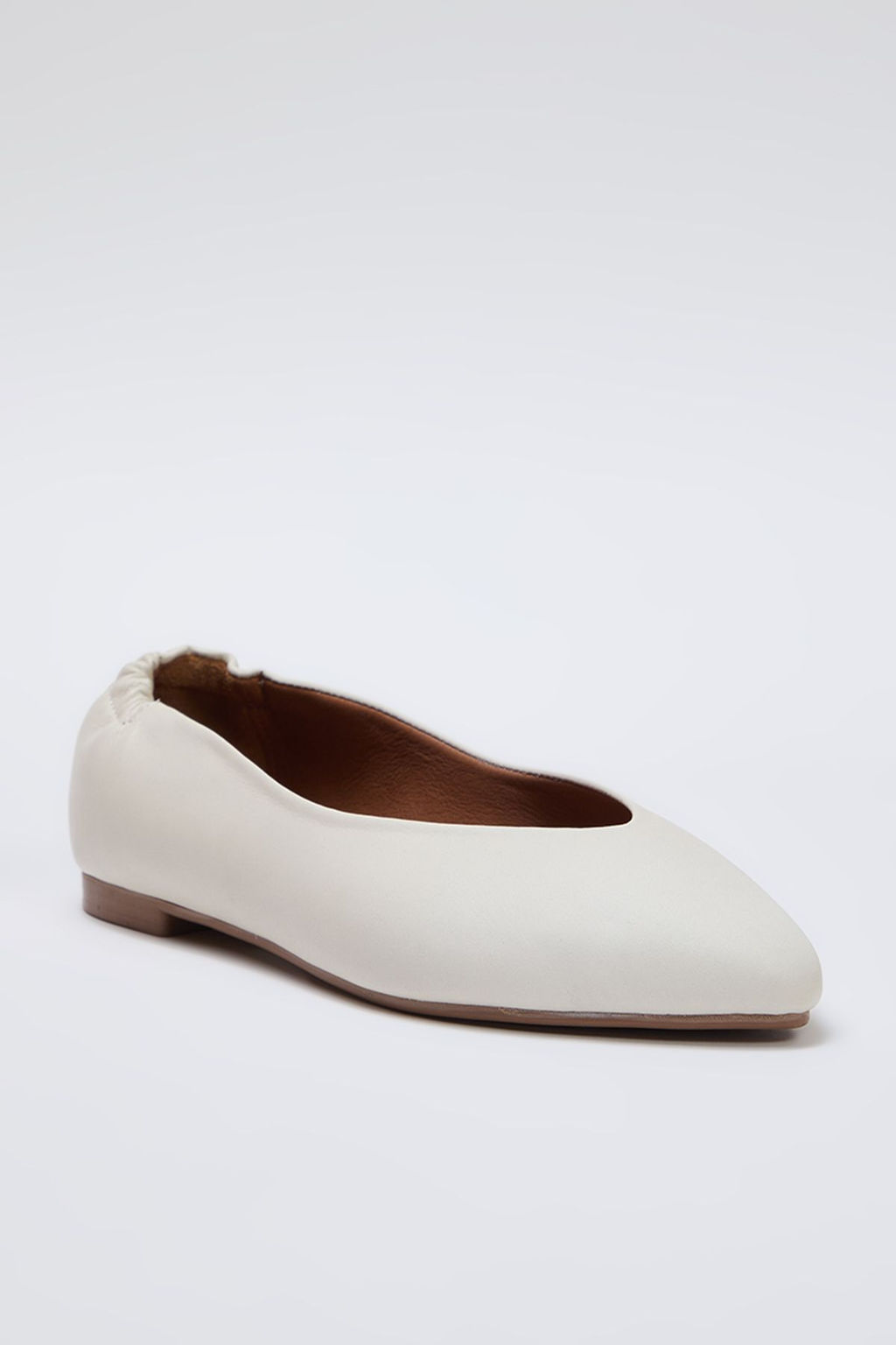 Trendyolmilla Shoes Ekru Hakiki Deri Sivri Burun Arkas? Buzgulu Kad?n Babet TAKSS25BE00019  фото 6