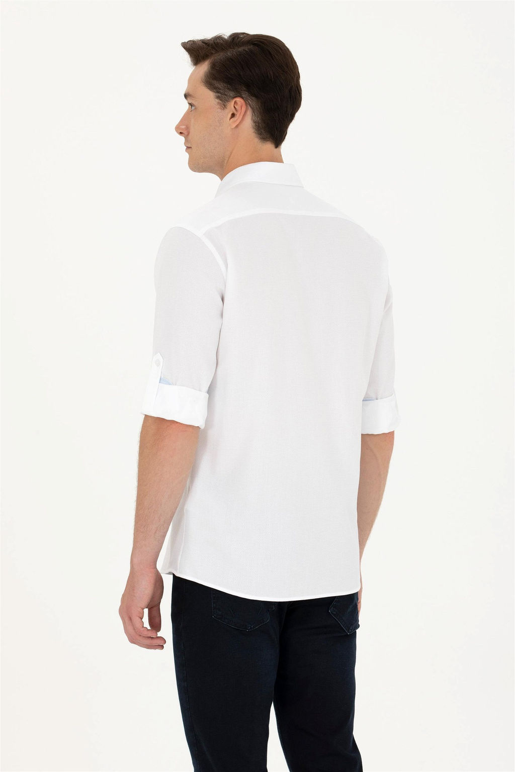 U. S. Polo Assn / Мужская белая рубашка с длинным рукавом - U.s. polo assn фото 12