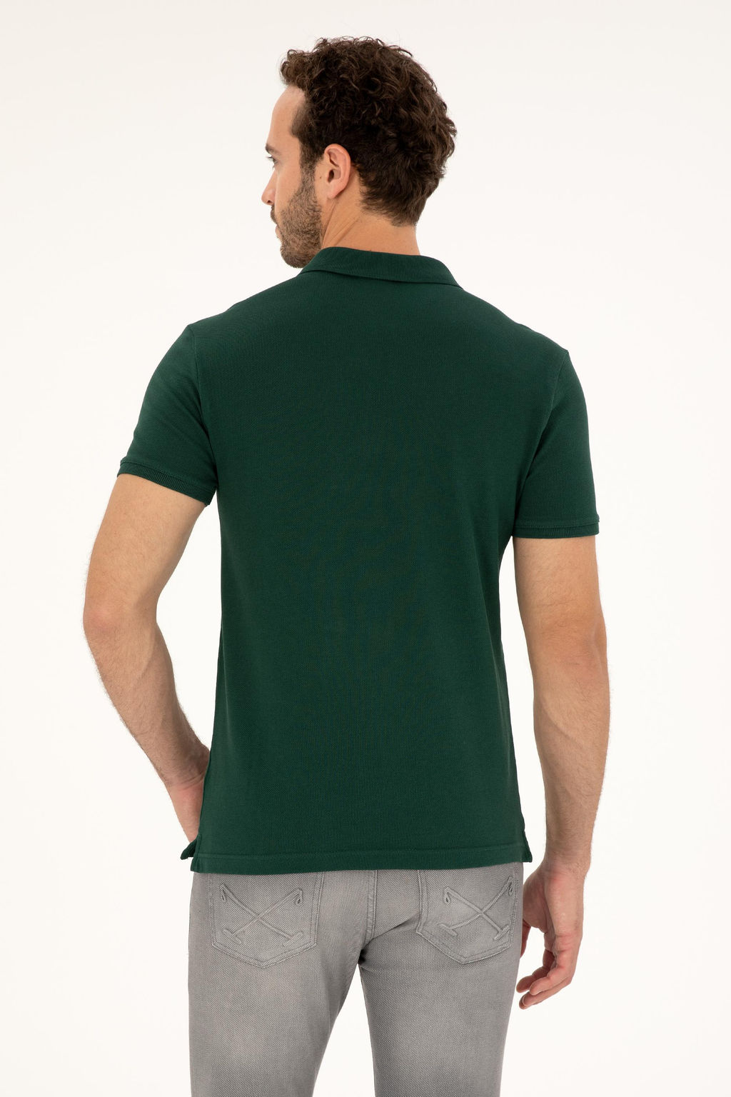 U. S. Polo Assn / Мужская темно-зеленая базовая футболка - U.s. polo assn фото 12