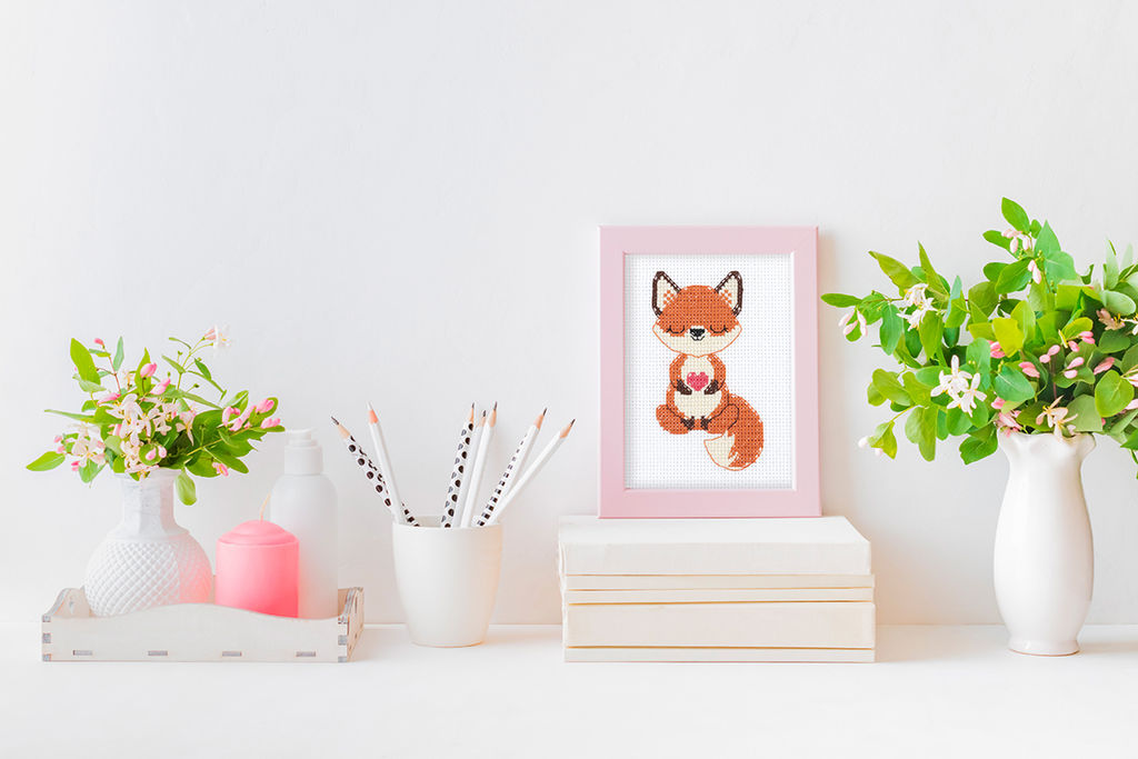 Klart набор для вышивания 12-069 Влюблённый лисёнок 9 х 13 см