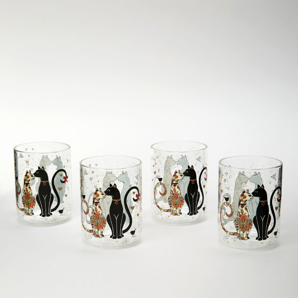 НАБОР СТАКАНОВ ПАРИЖСКИЕ КОТЫ ИЗ 4-Х ШТ. 360 МЛ - Agness фото 4