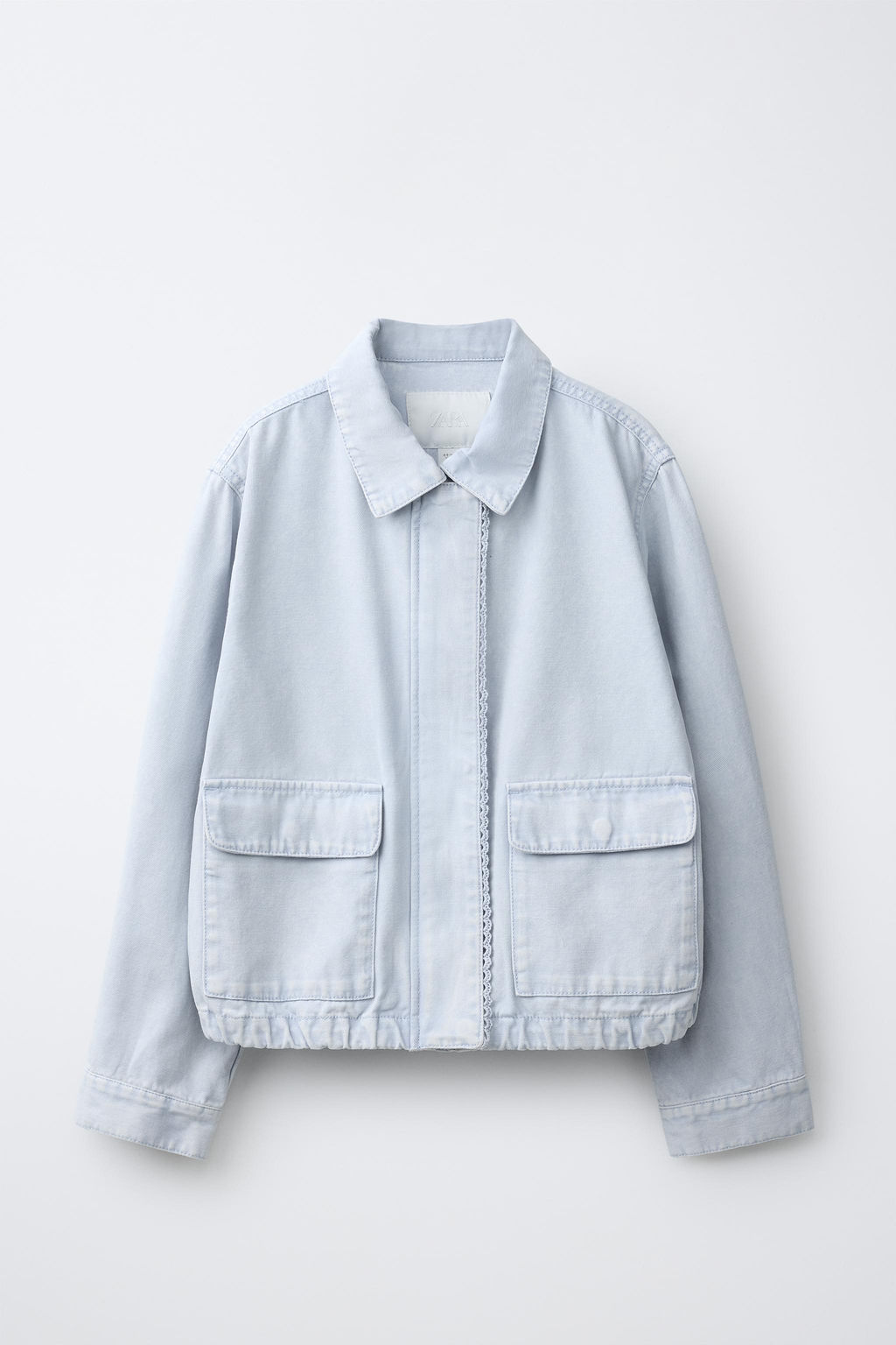 CAZADORA CANVAS PUNTILLA / Azul claro - Zara фото 3