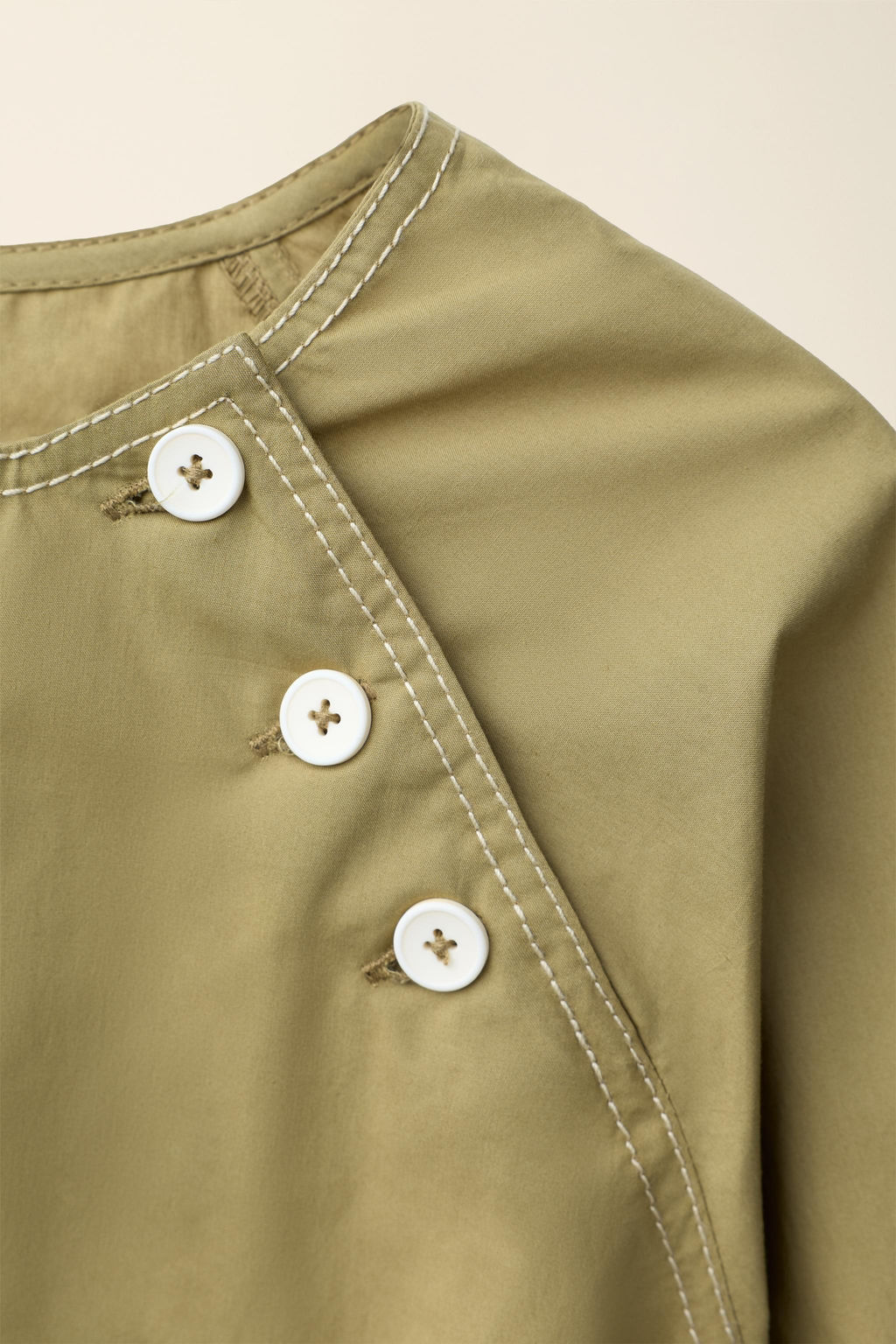 VESTIDO POPEL?N CINTUR?N CREATED BY CARAMEL LONDON X ZARA / Khaki  фото 3