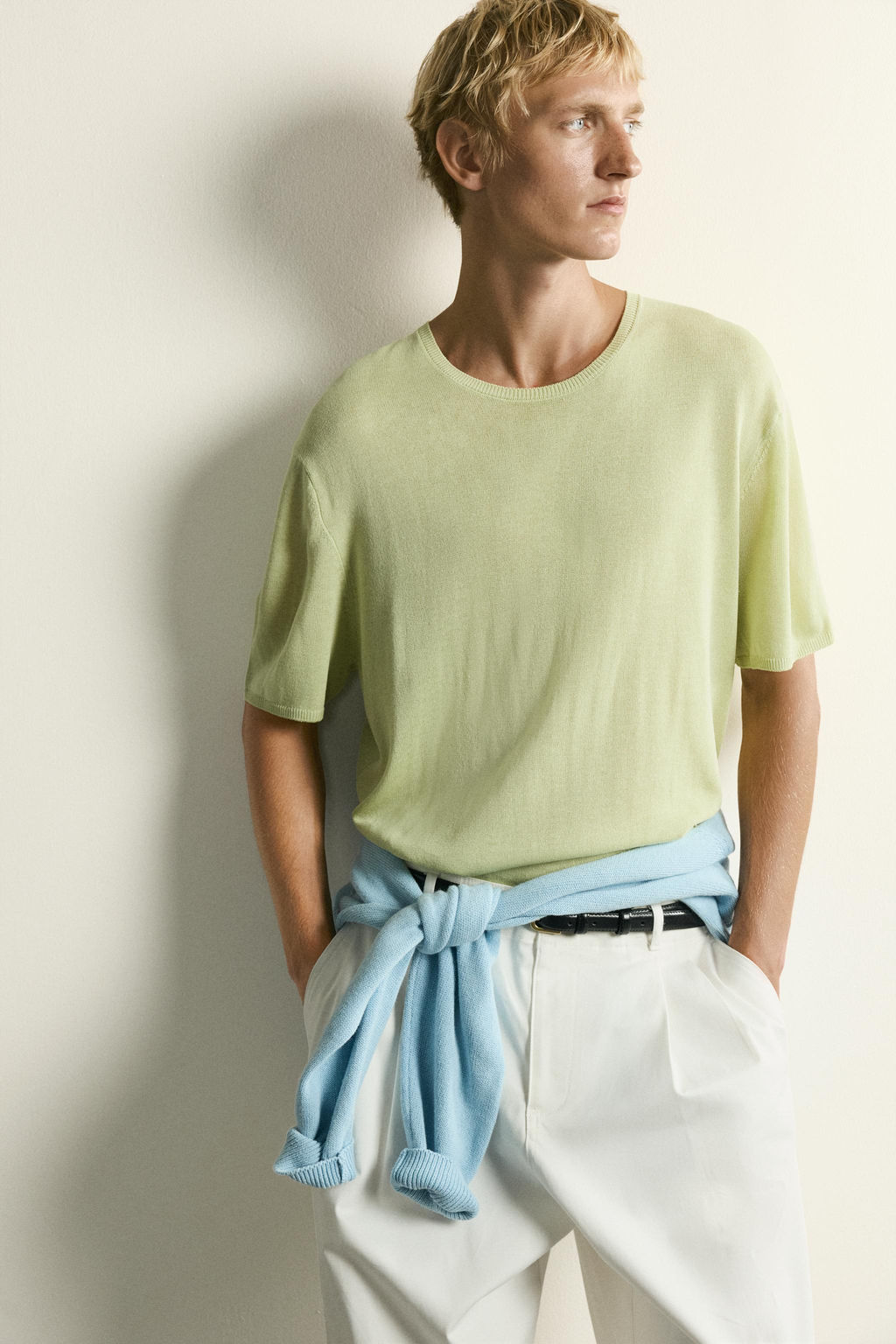 CAMISETA PUNTO LIGERO RELAXED FIT / Pistacho - Zara фото 8