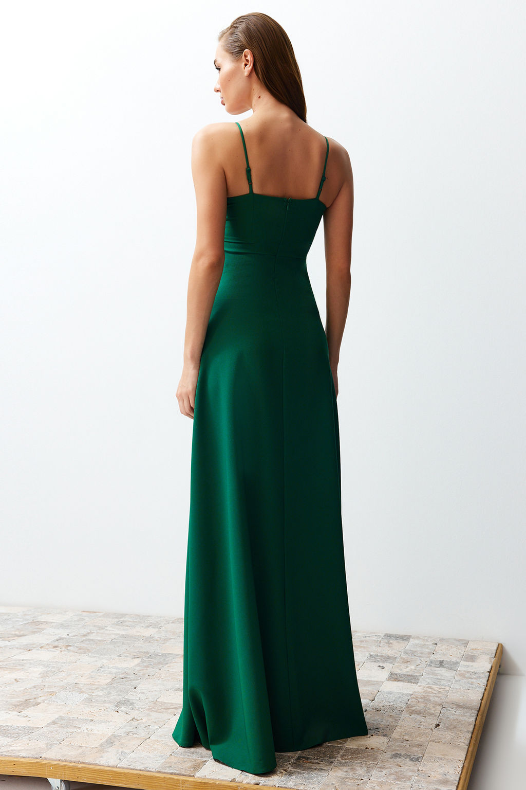 TRENDYOLMILLA Murdum A-Kesim Dokuma Uzun S?k Abiye Elbise TPRSS19FZ0511  фото 6