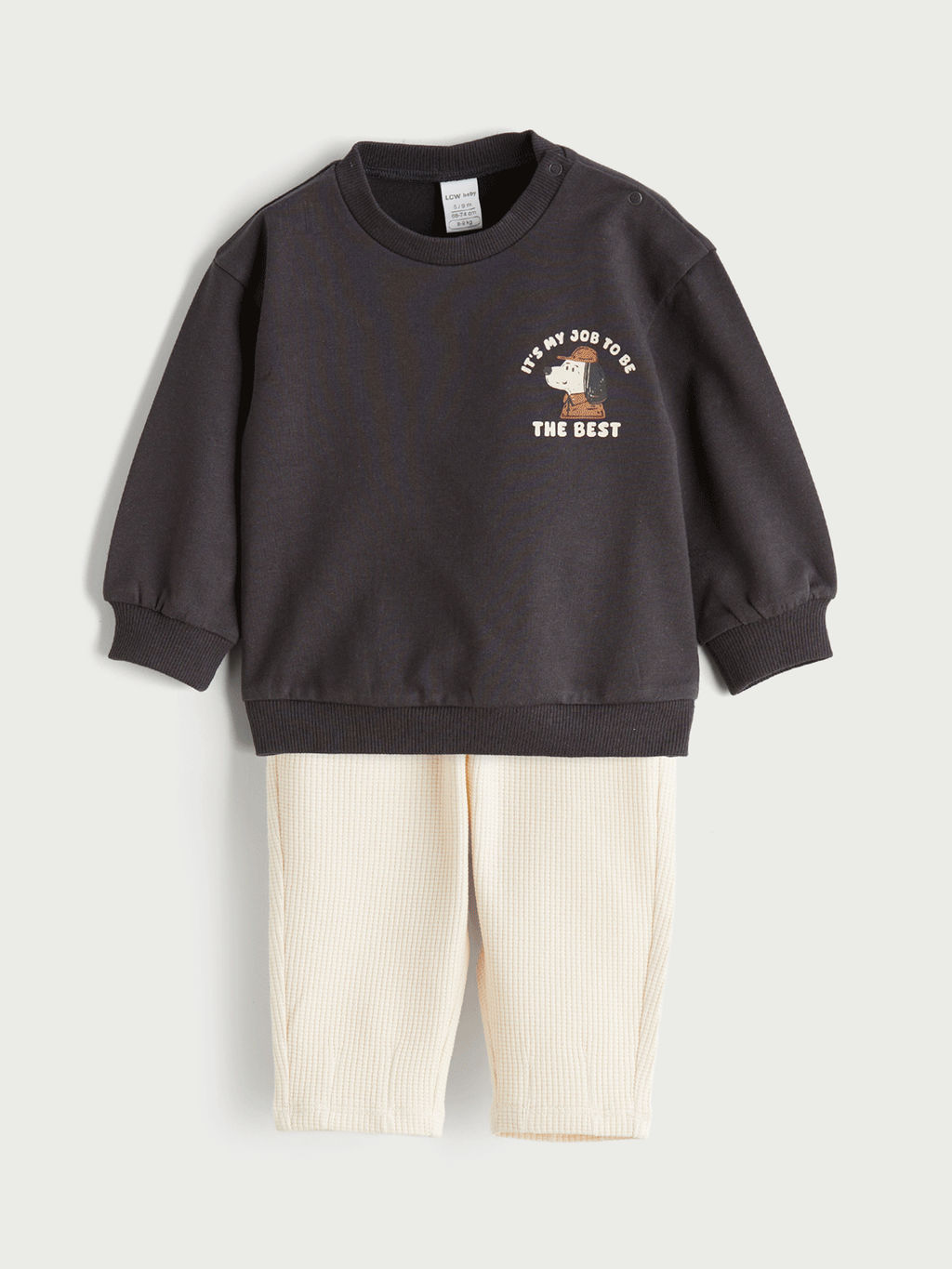 Bask?l? Erkek Bebek Sweatshirt ve E?ofman Alt?