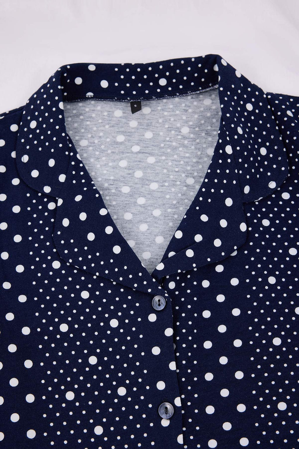 Lacivert Pamuklu Likral? Puantiyeli Orme Pijama Tak?m? THMSS26PT00022 - Trendyolmilla фото 7