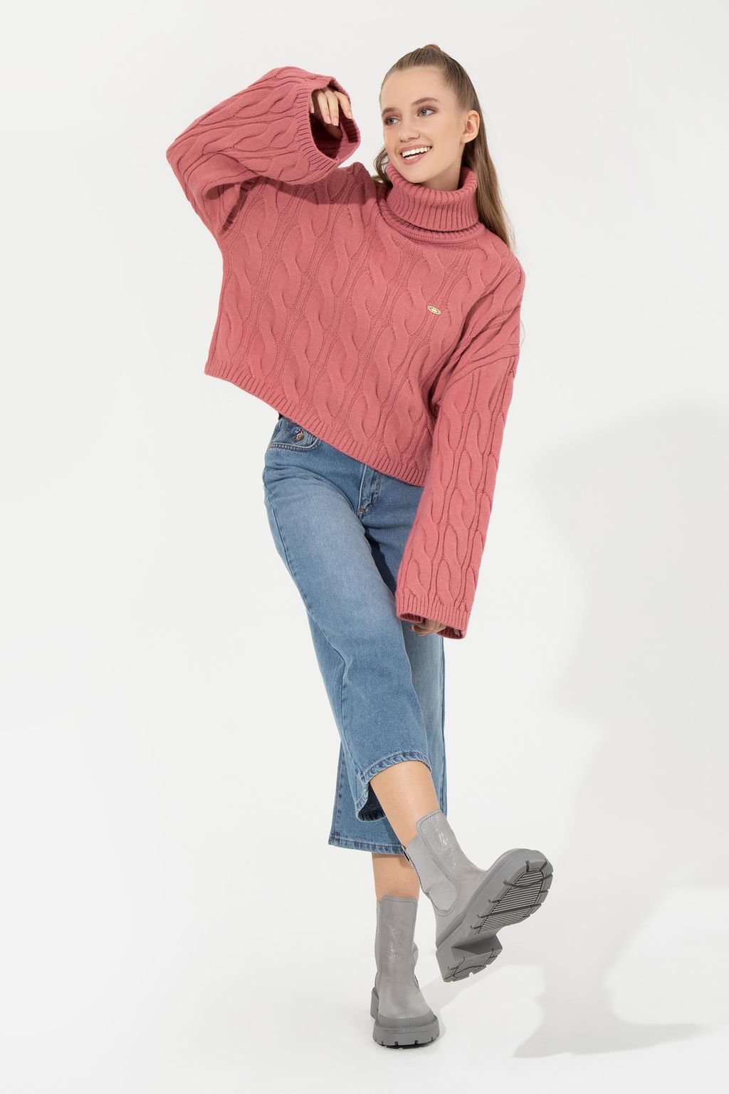 U. S. Polo Assn Женская розовая водолазка - U.s. polo assn фото 4