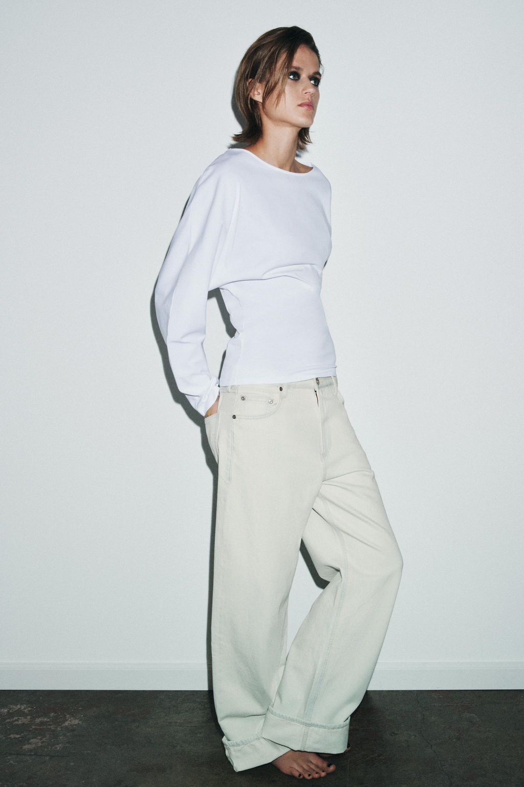 HEAVY COTTON LONG SLEEVE T-SHIRT - Zara фото 7