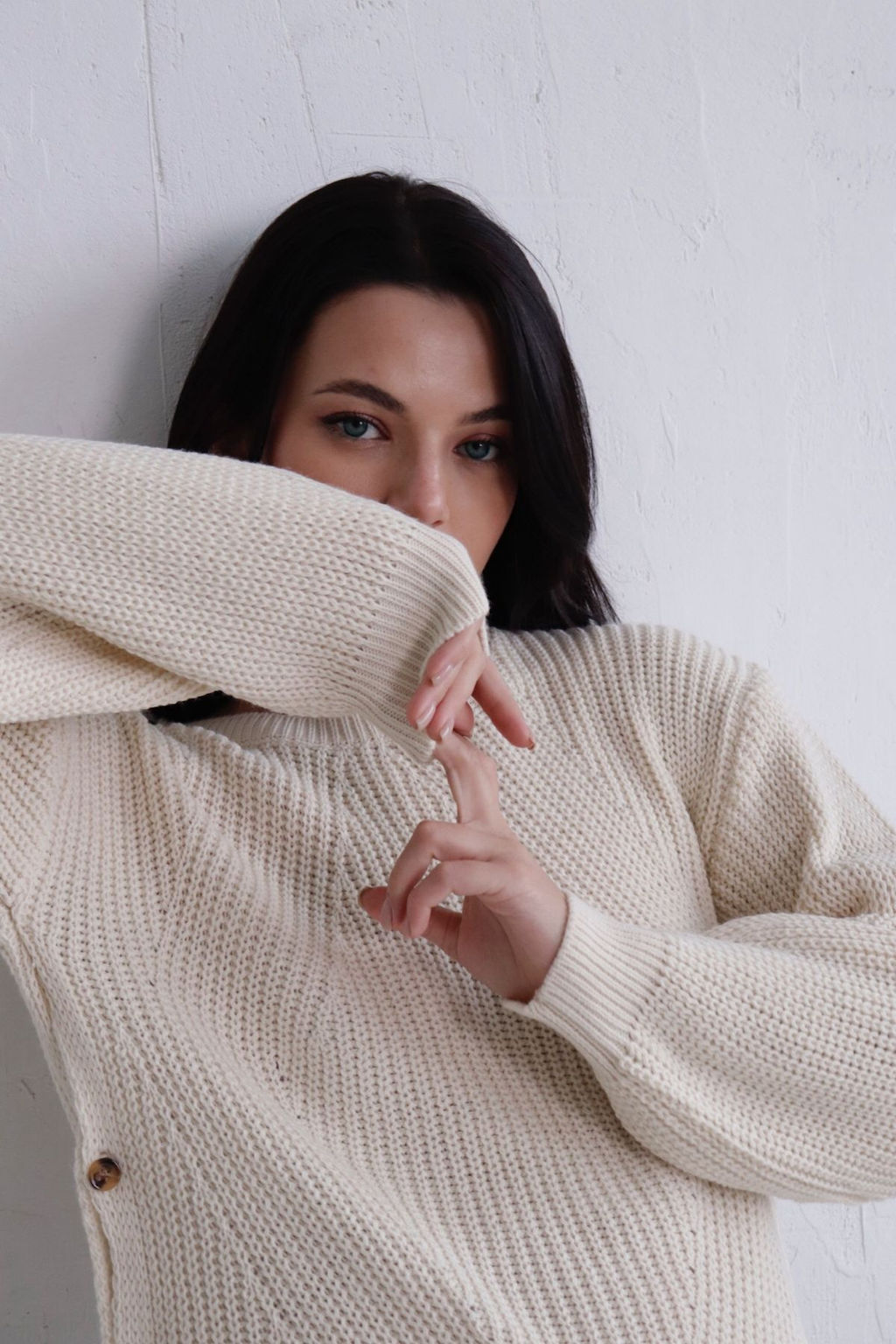 11072 Джемпер айвори с пуговицами - Martichelli фото 12