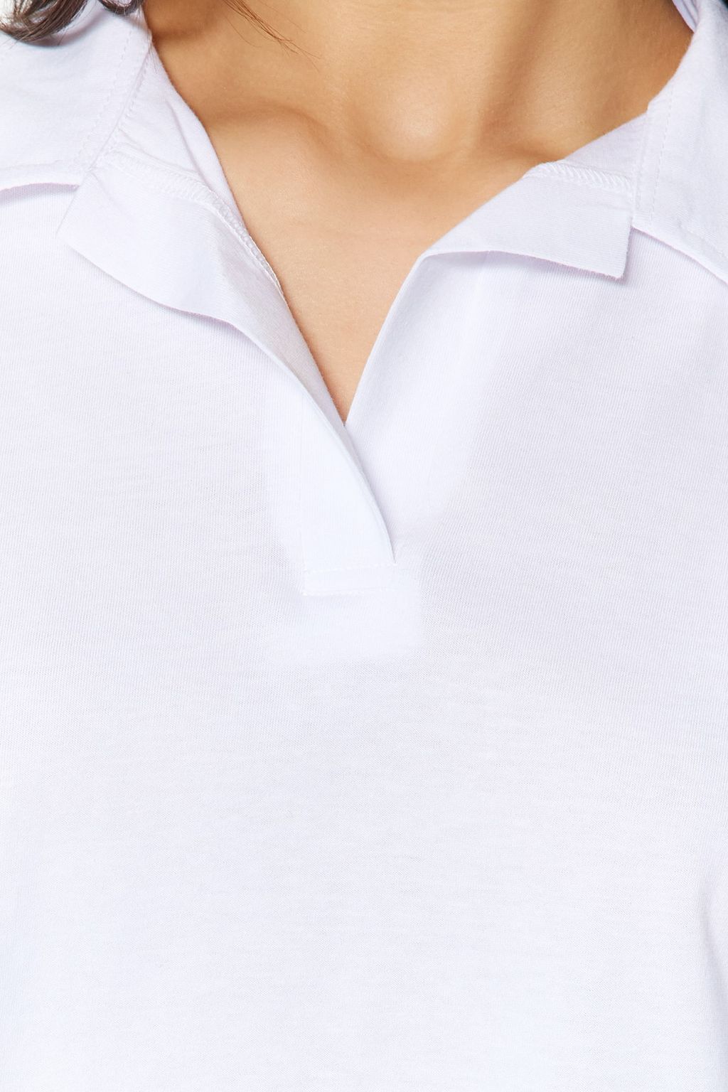TRENDYOLMILLA Lacivert %100 Pamuk Relaxed/Rahat Kal?p Crop Polo Yaka Orme T-Shirt TWOSS22TS0241  фото 18