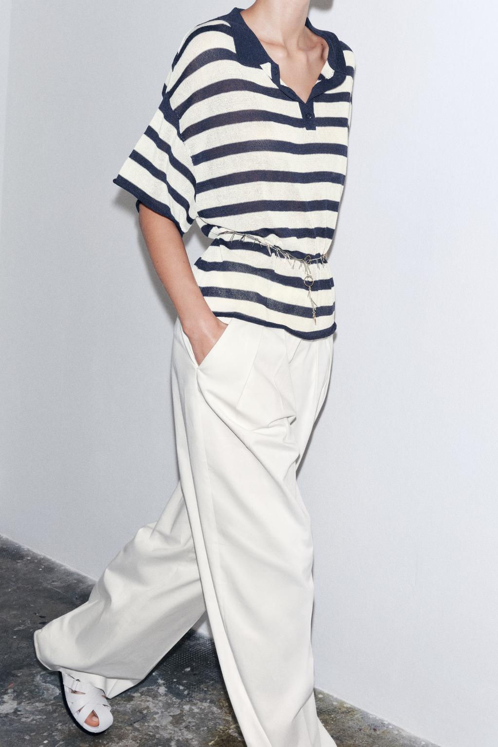 STRIPED KNIT POLO SHIRT - Zara фото 2