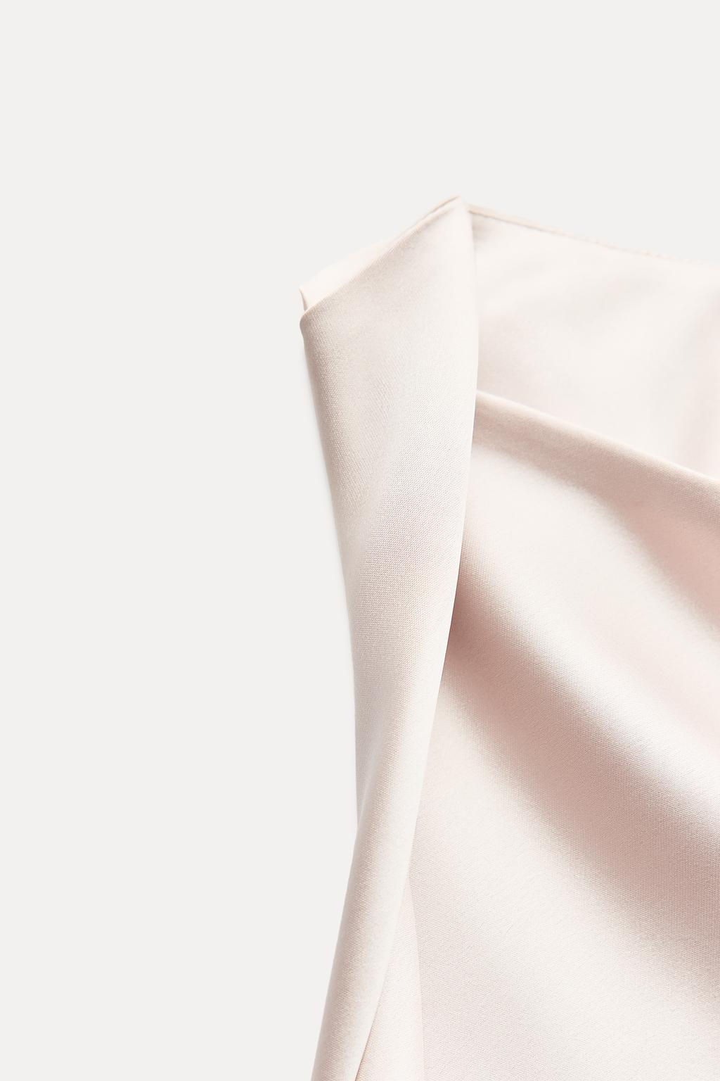 SATIN MIDI DRESS WITH GATHERING - Zara фото 5