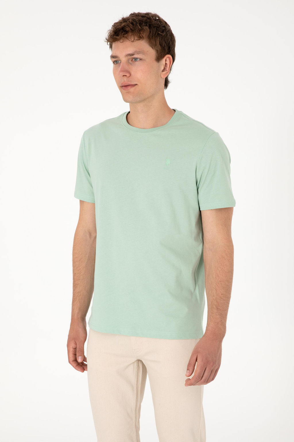 Erkek Regular Fit Bisiklet Yaka Su Ye_ili Basic Ti__rt Sepette S_rpriz _ndirim - U.s. polo assn фото 12