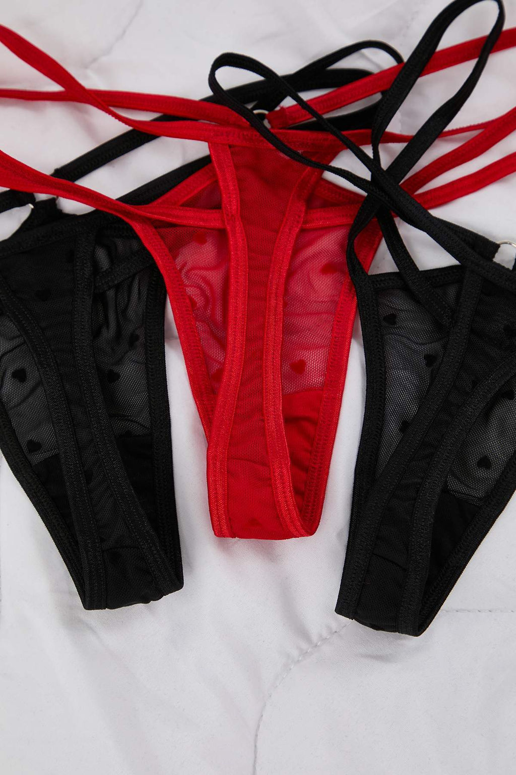 Siyah-Cok Renkli 3lu Tul Tanga Puantiyeli Tanga Kulot THMAW26KU00052